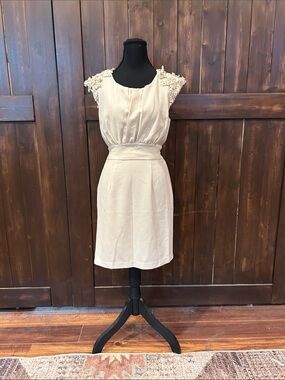 Darling Cream Cap-Sleeve Mini Dress